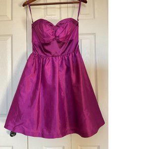 Magenta pink strapless party prom grad formal dress